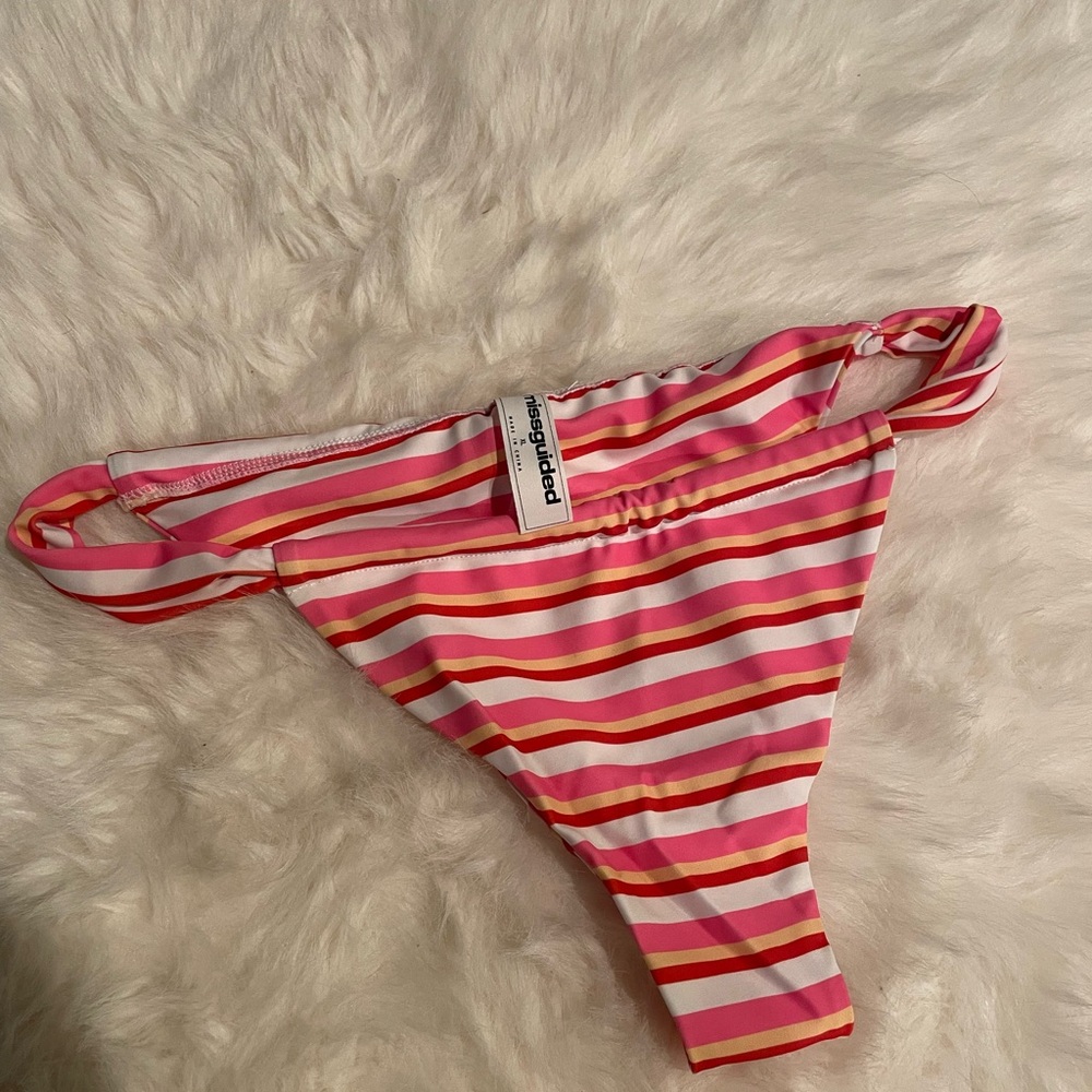 Pink Striped Women's Bikini Bottom